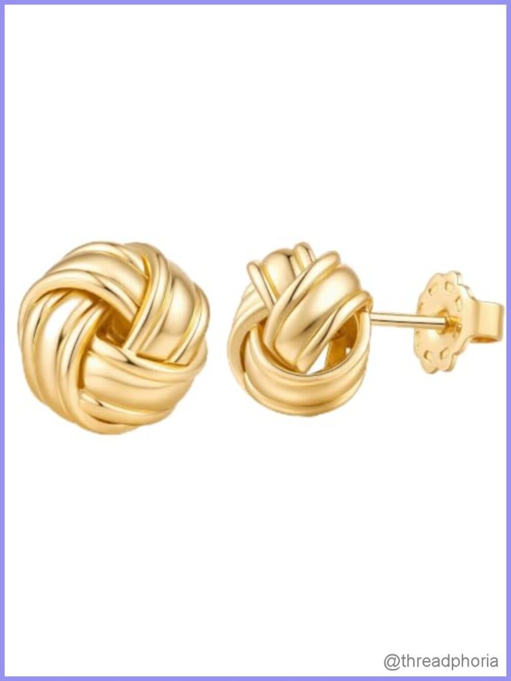 14K Gold Stud Earrings Twisted Knot Vintage Texture Everyday Wear